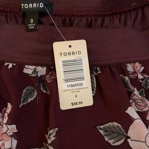 Torrid floral chiffon midi skirt